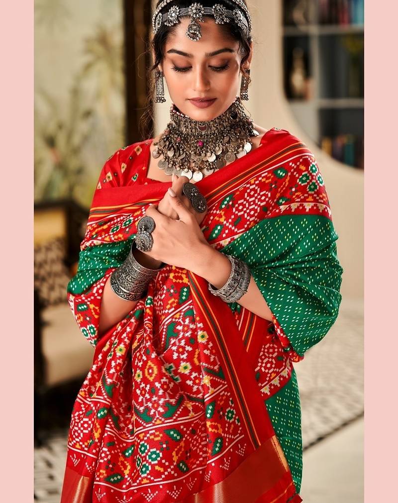  GREEN silk blend saree 