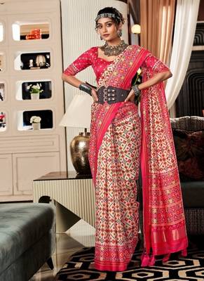 WHITE silk blend saree  1
