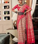WHITE silk blend saree 