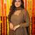 Embroidery zari sequance-work faux gown with dupatta