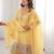 Alluring chruchy silk embroidery and sequence work yellow readymade salwar suit