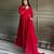 Soft foux georgette embroidery sequin work red readymade ethnic gown