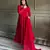 Soft foux georgette embroidery sequence work red readymade ethnic gown