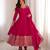 vichitra silk embroidery sequin work rani pink readymade ethnic gown