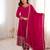 vichitra silk embroidery sequin work rani pink readymade ethnic gown