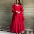 Soft foux georgette embroidery sequin work red readymade ethnic gown