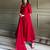 Soft foux georgette embroidery sequin work red readymade ethnic gown