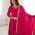 vichitra silk embroidery sequin work rani pink readymade ethnic gown