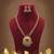 Elegant maroon & green color long temple necklace set for bridal ethnic wear