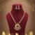 Designer maroon & green color long temple necklace set with antique artwork