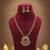 Graceful maroon & green color long temple necklace set for wedding collection