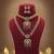 Royal maroon & green color lord laxmi long temple necklace set for women
