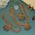 Traditional maroon & green color lord laxmi long temple necklace set artwork