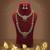 Antique maroon & green color lord laxmi long temple necklace set design
