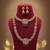 Graceful maroon & green color lord laxmi long temple necklace set ethnic wear