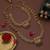 Graceful maroon & green color lord laxmi long temple necklace set ethnic wear