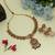 Premium maroon & green color lord laxmi temple necklace set for festive occasions