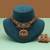 Elegant rani & green color lord laxmi temple necklace set ethnic jewelry