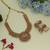 Classic gold color lord laxmi temple necklace set with royal antique finish