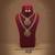 Stylish maroon & green color lord laxmi long temple necklace set bridal design