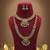 Royal maroon & green color lord laxmi long temple necklace set collection