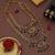 Antique maroon & green color lord laxmi long temple necklace set artwork