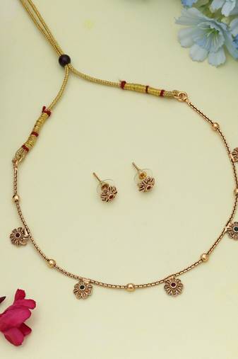 Elegant maroon & green color gold plated necklace set traditional party collection