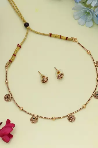 Elegant maroon & green color gold plated necklace set traditional party collection