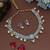 Elegant sky blue color meenakari necklace set with traditional artistic finish