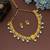 Stylish yellow color meenakari necklace set with traditional royal artwork design