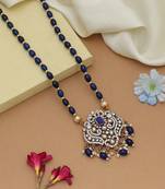 Elegant blue color stone necklace with premium party wear design