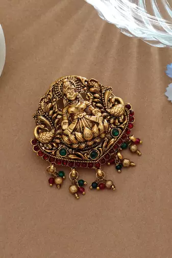 Royal rani & green color temple hair barrette traditional ethnic jewelry accessory