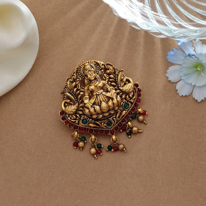 Royal rani & green color temple hair barrette traditional ethnic jewelry accessory