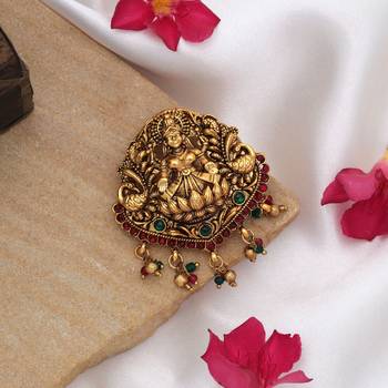 Royal rani & green color temple hair barrette traditional ethnic jewelry accessory 2
