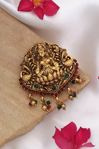 Royal rani & green color temple hair barrette traditional ethnic jewelry accessory