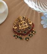 Elegant rani & green color temple hair barrette for bridal hairstyle collection