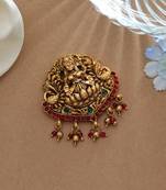 Graceful rani & green color temple hair barrette traditional festive hair accessory