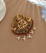 Premium rani & green color temple hair barrette elegant ethnic jewelry design