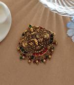Designer rani & green color temple hair barrette for wedding hair styling