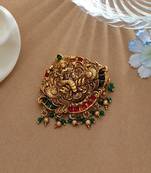 Classic rani & green color temple hair barrette elegant festive wear accessory
