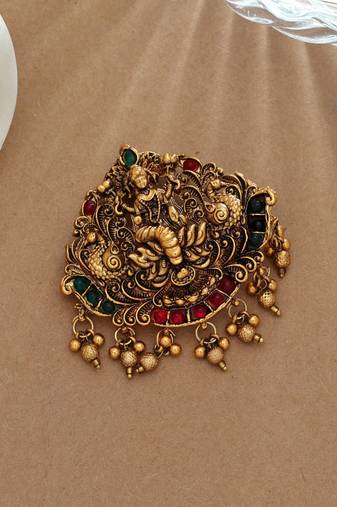 Graceful rani & green color temple hair barrette bridal ethnic hair jewelry