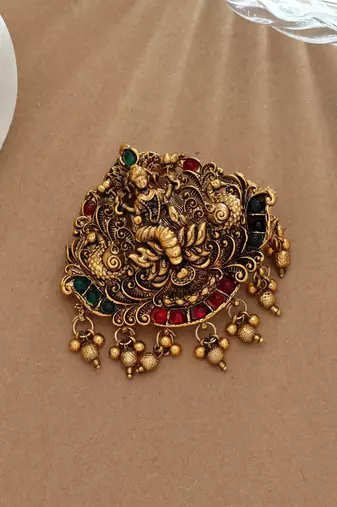 Graceful rani & green color temple hair barrette bridal ethnic hair jewelry