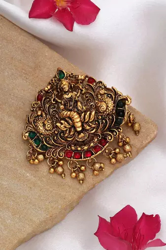 Graceful rani & green color temple hair barrette bridal ethnic hair jewelry