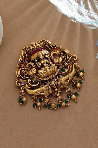 Stylish rani & green color temple hair barrette premium party wear collection
