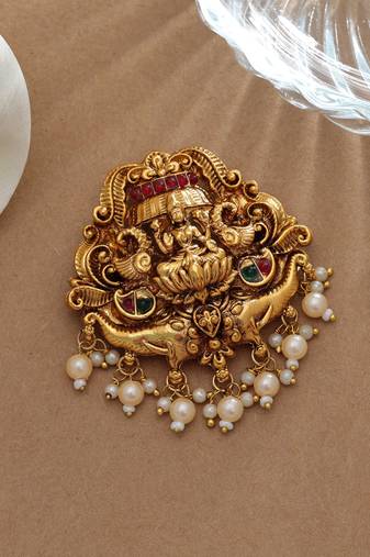 Elegant rani & green color temple hair barrette traditional cultural jewelry design