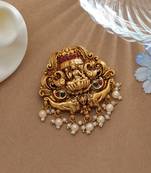 Elegant rani & green color temple hair barrette traditional cultural jewelry design