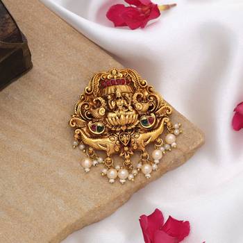 Elegant rani & green color temple hair barrette traditional cultural jewelry design 2