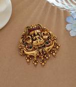 Premium rani & green color temple hair barrette antique bridal hair accessory