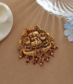 Classic rani & green color temple hair barrette elegant wedding wear collection