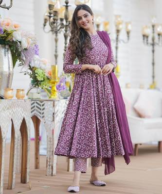Anarkali suit with dupatta stitched 1